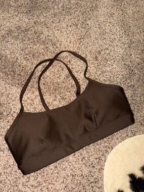 ALO Yoga Brown Double-Strap Seamless Sports Bralette